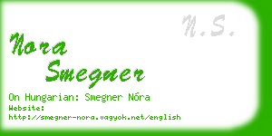 nora smegner business card
